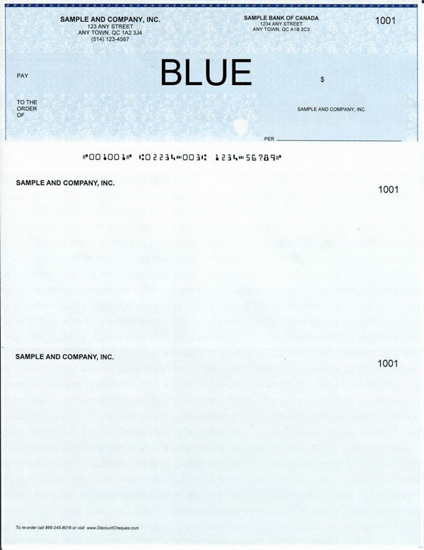 Blank Cheques Computerized Blue Box,bee banner