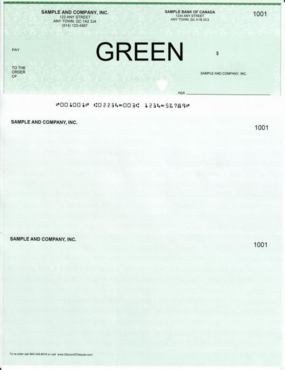 Blank Cheques Computerized Green Box,bee banner