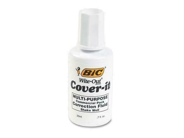 Nip Bic Cover it White Out Correction Fluid 0.7oz