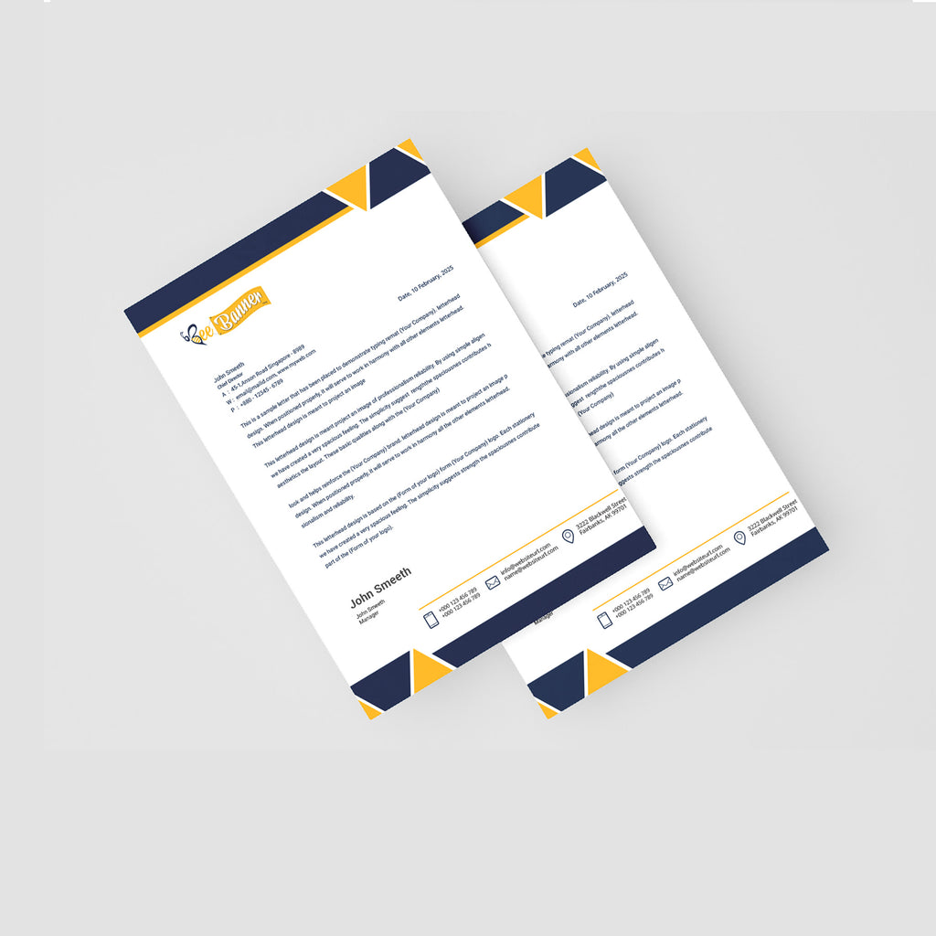 Custom Letterhead - (Linen Stock) Design Services in Canada