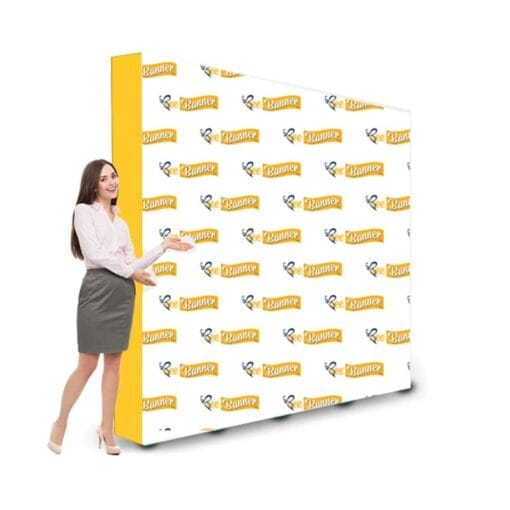 "fabric pop up media wall with frame - elevate your visual impact - product image"