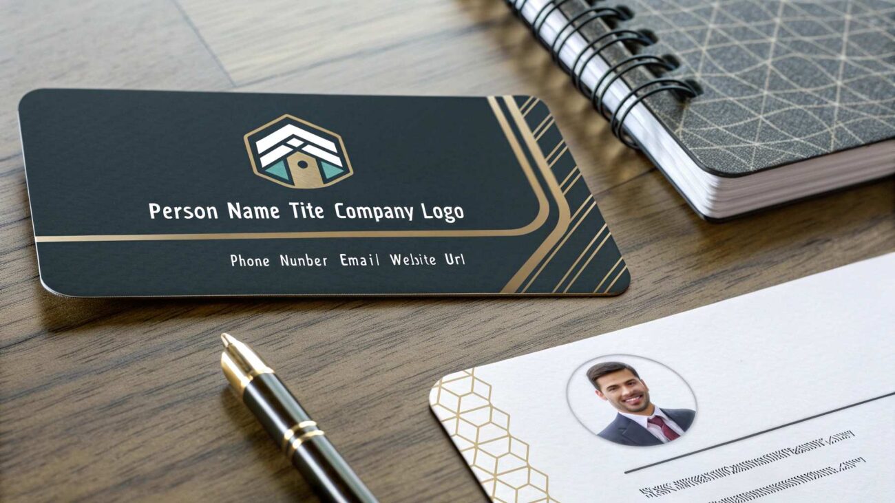 business cards, bee banner
