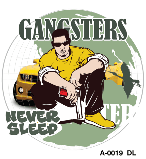 "gangsters never sleep t-shirt design - embrace the night - product image"