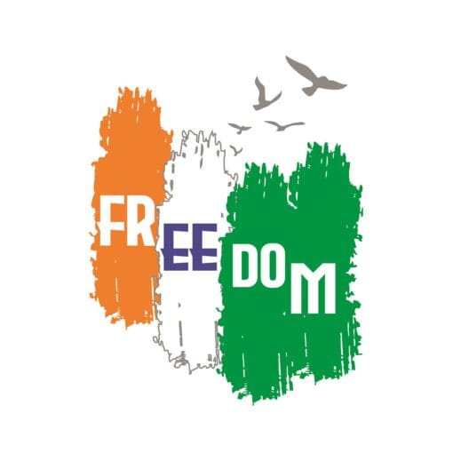 "freedom india t-shirt design - celebrate independence - product image"