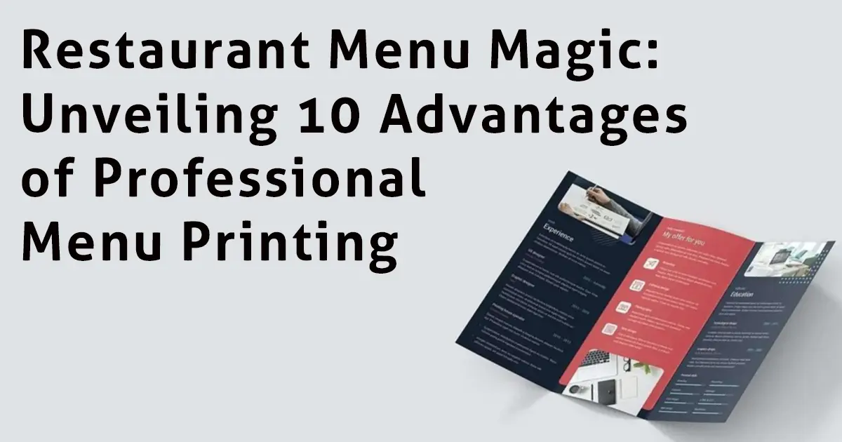 restaurant menu printing in canada