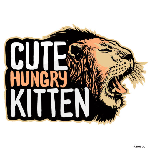 cute hungry kitten