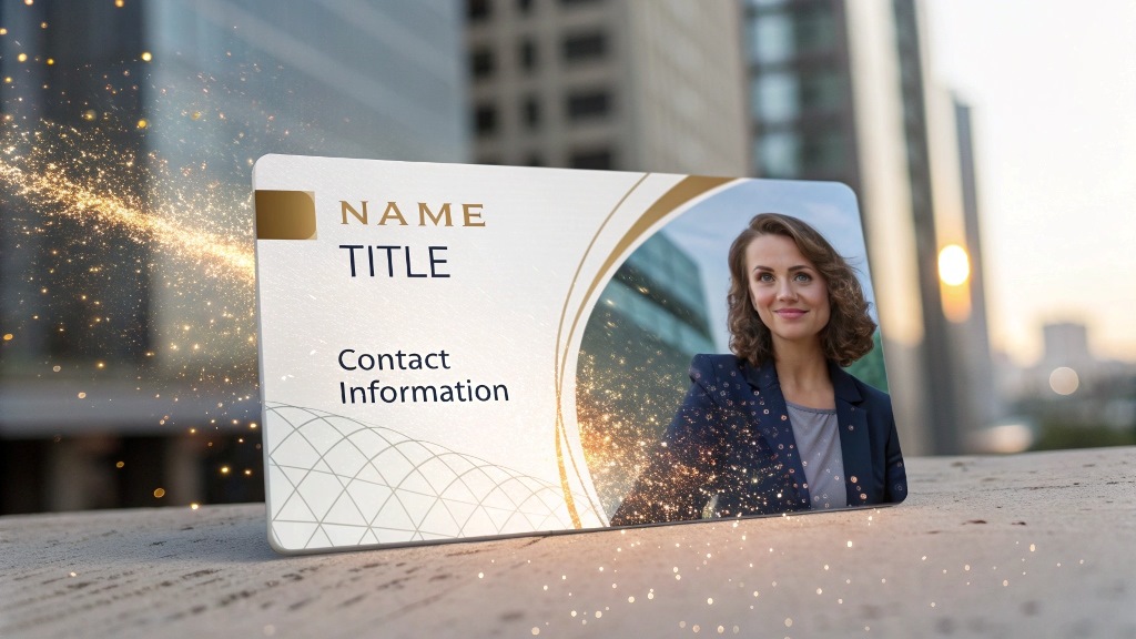 video of business card with shimmer overlay