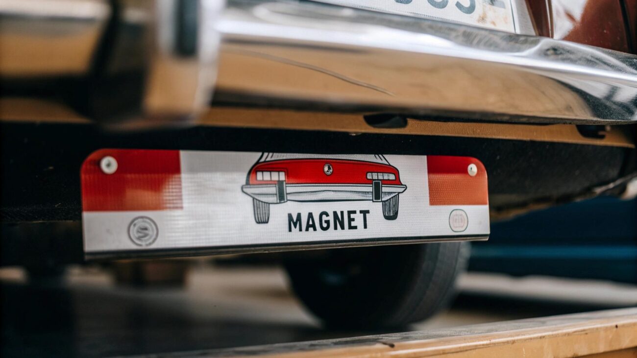 car magnet, bee banner