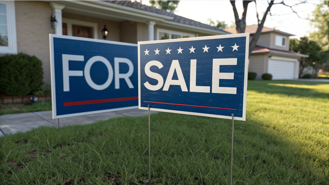 for sale sign, bee banner