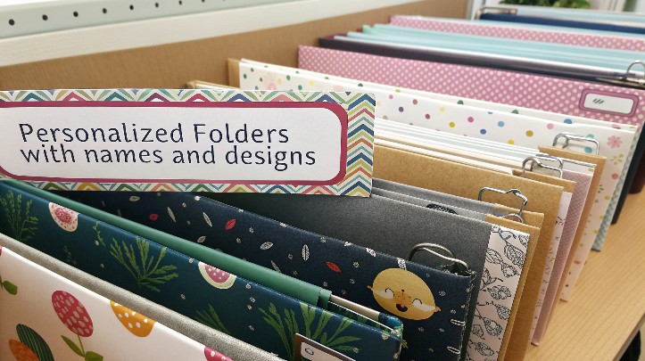 personalized folders, bee banner