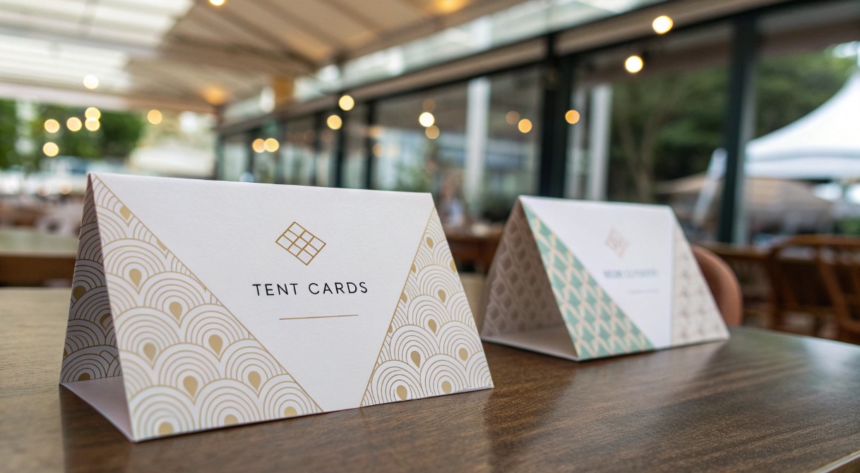 tent cards, bee banner