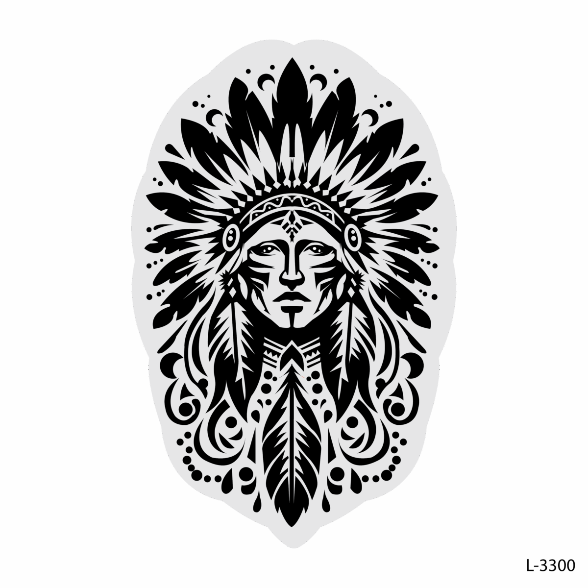 Native American Head Vector Art .