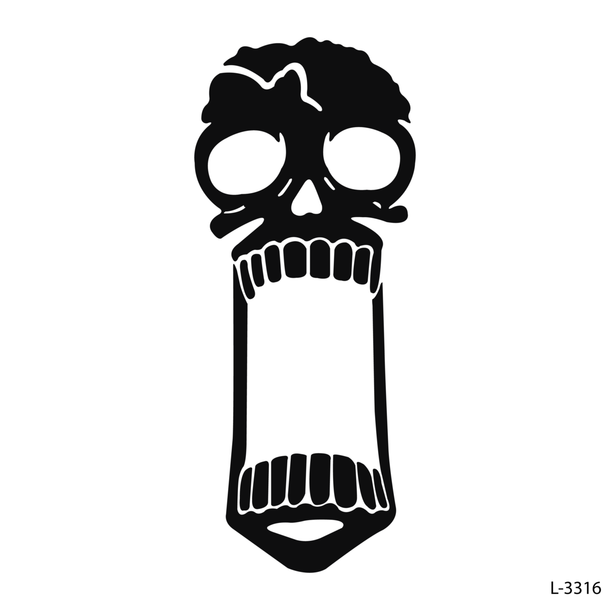 Stylized human skull .