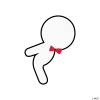 Figure with a red bow .