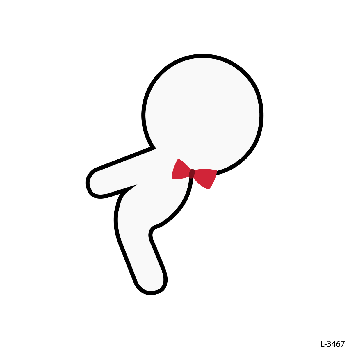 Figure with a red bow .